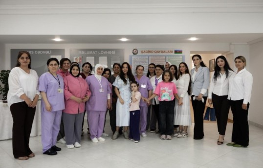 Leyla Aliyeva and Arzu Aliyeva visit orphanage in Lankaran