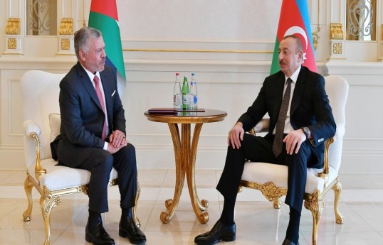 King of Jordan Abdullah II ibn Al Hussein and Ilham Aliyev, President of the Republic of Azerbaijan