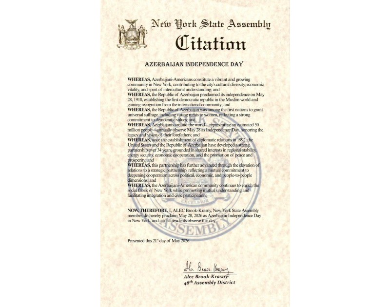 US states and cities sign proclamations on the occasion of Azerbaijan’s Independence Day