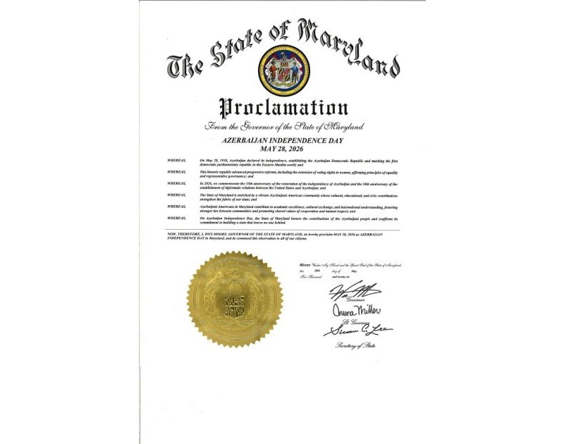 US states and cities sign proclamations on the occasion of Azerbaijan’s Independence Day