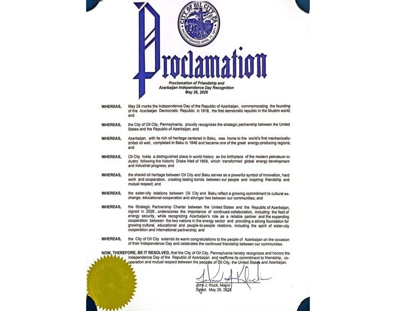 US states and cities sign proclamations on the occasion of Azerbaijan’s Independence Day