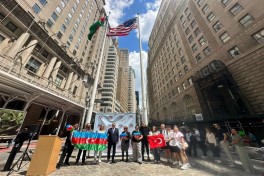 Flag-raising ceremony held in New York City dedicated to 28 May - Independence Day of Azerbaijan