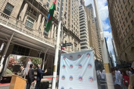 Flag-raising ceremony held in New York City dedicated to 28 May - Independence Day of Azerbaijan