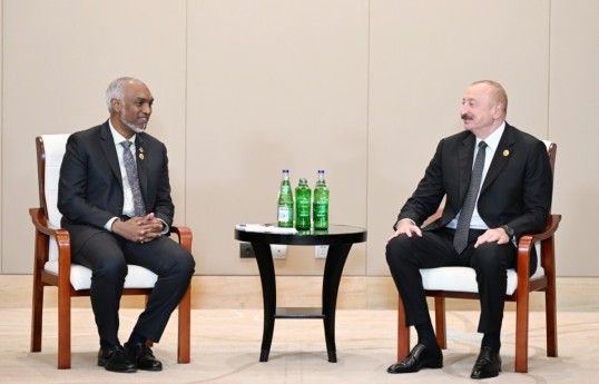 President of the Republic of Maldives Mohamed Muizzu,  President Ilham Aliyev