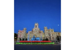 Madrid’s Cibeles Fountain illuminated in colors of Azerbaijani flag-PHOTO 