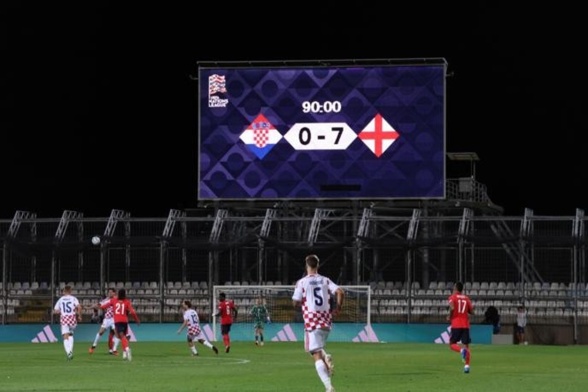English inflicted their heaviest defeat on the Croatian national team, winning 7-0