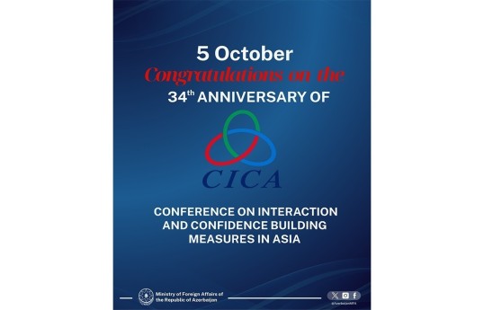 Azerbaijani Foreign Ministry congratulates member states on CICA Day