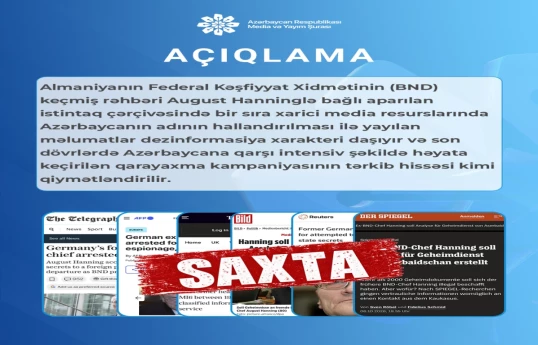 Media and Broadcasting Council: Linking Azerbaijan to former German intelligence chief is disinformation