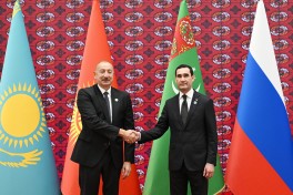 President Ilham Aliyev arrives at Awaza Complex to attend CIS Heads of State Council meeting - UPDATED 