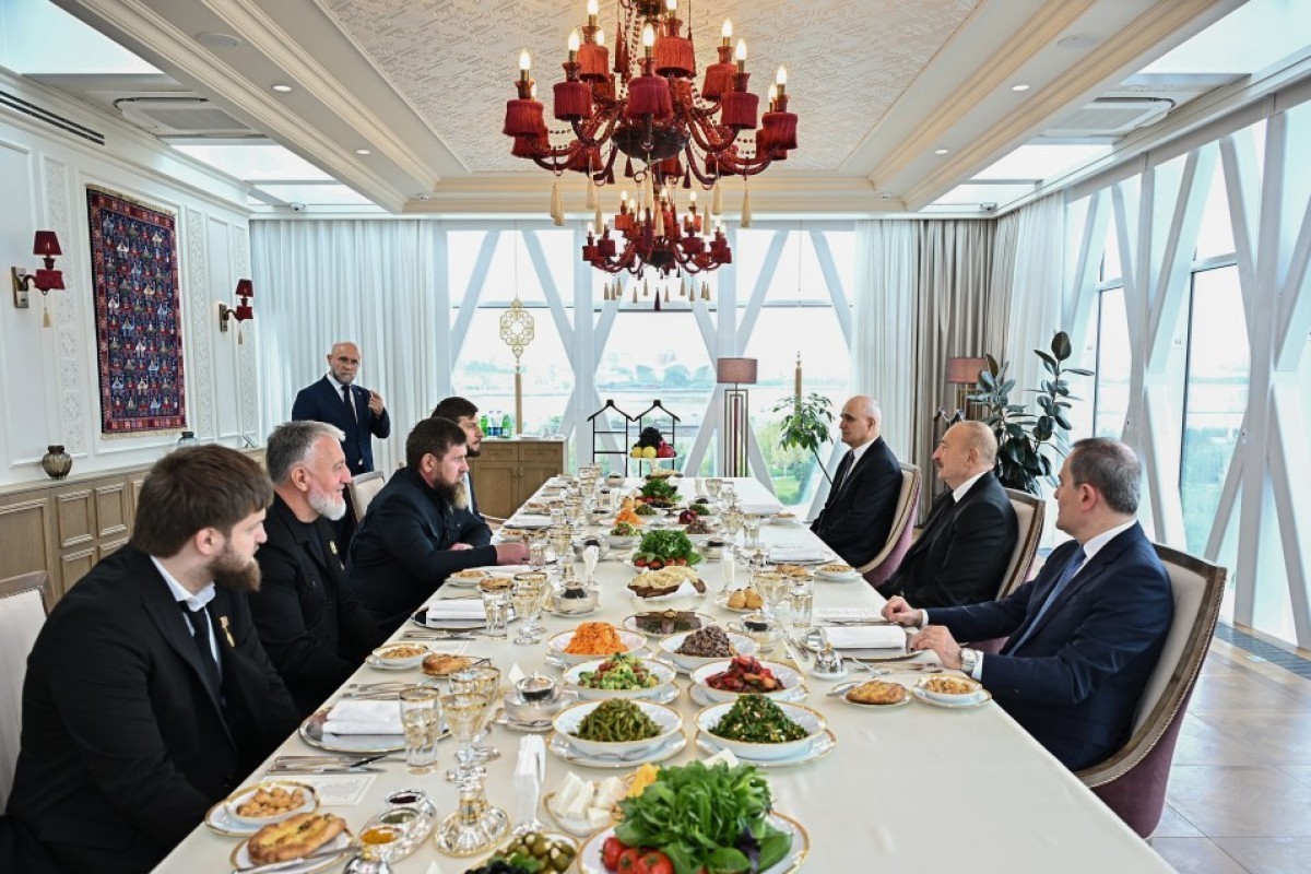 President Ilham Aliyev and Head of Russia’s Chechen Republic Have Lunch Together