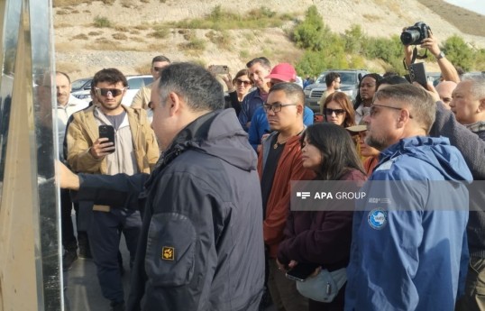 International travelers familiarize themselves with work carried out on Horadiz-Aghband highway - PHOTO 
