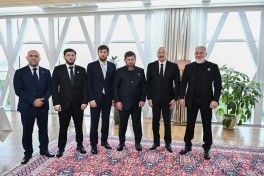 President Ilham Aliyev and Head of Chechen Republic of Russia have lunch together