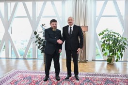 President Ilham Aliyev and Head of Chechen Republic of Russia have lunch together