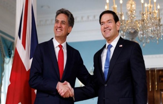 Rubio, Miliband discuss Hormuz, US-UK ties