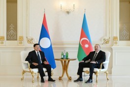 President of the Lao People's Democratic Republic Thongloun Sisoulith and Ilham Aliyev, President of the Republic of Azerbaijan
