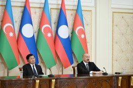 Presidents of Azerbaijan and Laos delivered press statements - UPDATED 