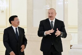 Official luncheon hosted on behalf of President Ilham Aliyev in honor of President of Laos