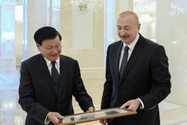 Official luncheon hosted on behalf of President Ilham Aliyev in honor of President of Laos
