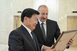 Official luncheon hosted on behalf of President Ilham Aliyev in honor of President of Laos