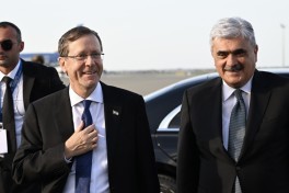 Israeli President Isaac Herzog arrives in Azerbaijan