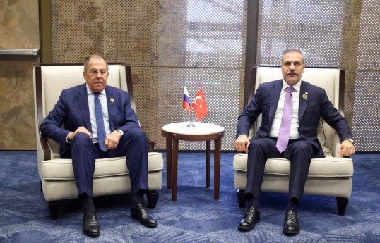 Sergey Lavrov, Russian FM and Hakan Fidan, Turkish Foreign Minister