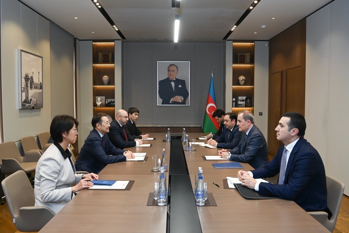 Foreign Minister Jeyhun Bayramov meets with CICA Secretary General Kairat Sarybay