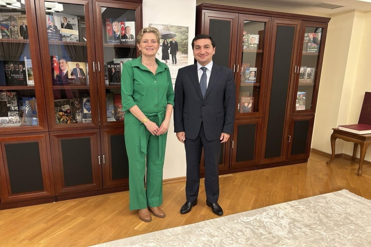 Ambassador of the Kingdom of the Netherlands to Azerbaijan Marianne De Jong and Hikmat Hajiyev, Assistant to the President of the Republic of Azerbaijan