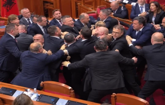 Albanian lawmakers scuffle in parliament as protests continue - VIDEO 