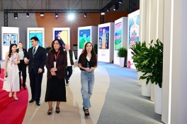 Leyla Aliyeva visits "The World Through a Child's Eyes" exhibition and Imam al-Bukhari Memorial Complex in Samarkand