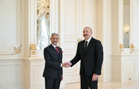Indian Minister of External Affairs Subrahmanyam Jaishankar, Ilham Aliyev, President of the Republic of Azerbaijan