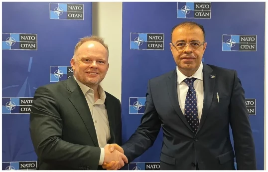 NATO Secretary-General's Special Representative for the Caucasus and Central Asia and NATO Deputy Assistant Secretary General for Partnerships, Ambassador Kevin Hamilton and Head of the Mission of the Republic of Azerbaijan to NATO Jafar Huseynzade