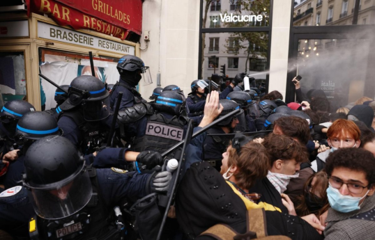 Over 400,000 people protested in France on October 24