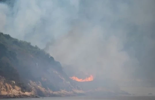Large fire breaks out on island off Hong Kong
