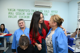 Leyla Aliyeva familiarizes herself with activities of social sewing facility in Shamakhi