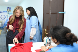 Leyla Aliyeva familiarizes herself with activities of social sewing facility in Shamakhi