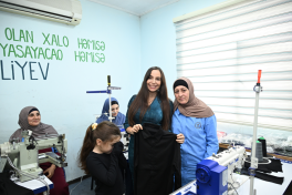 Leyla Aliyeva familiarizes herself with activities of social sewing facility in Shamakhi