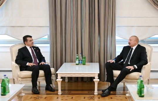 Salim bin Mohammed AlMalik, Director-General of the Islamic World Educational, Scientific and Cultural Organization (ICESCO) and Ilham Aliyev, President of the Republic of Azerbaijan