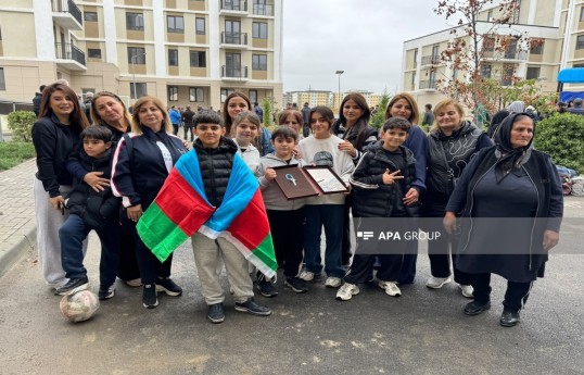 Another resettlement convoy arrives in Azerbaijan's Aghdam city