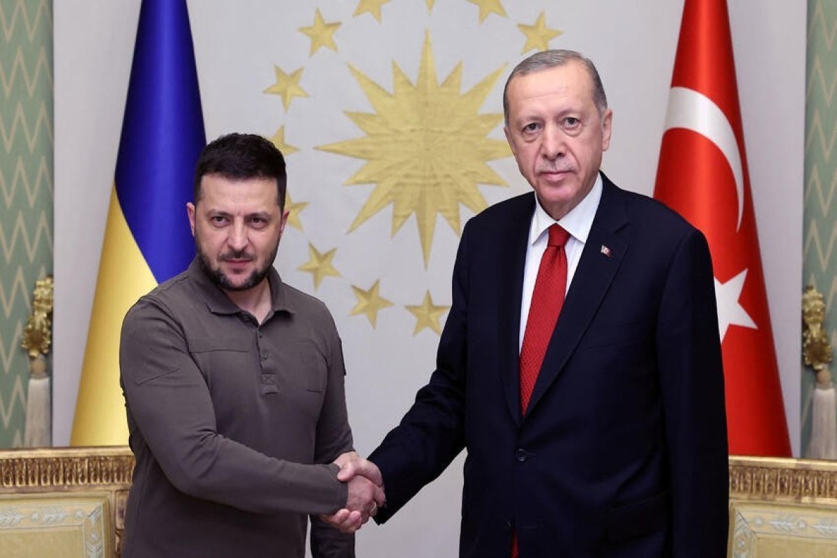 Ukrainian President Volodymyr Zelenskyy and Recep Tayyip Erdoğan, Turkish President