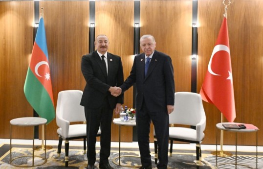 President of the Republic of Azerbaijan Ilham Aliyev and President of the Republic of Türkiye Recep Tayyip Erdogan