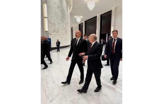 President Ilham Aliyev, Vladimir Putin hold conversation on sidelines of SCO Summit in Bishkek - PHOTO 