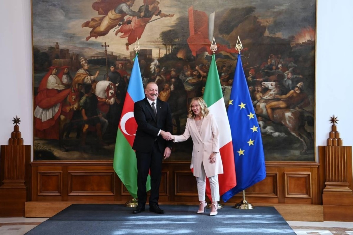 President of the Republic of Azerbaijan Ilham Aliyev  and Italian Prime Minister Giorgia Meloni 