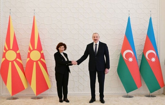 President of the Republic of North Macedonia Gordana Siljanovska-Davkova, Ilham Aliyev, President of the Republic of Azerbaijan