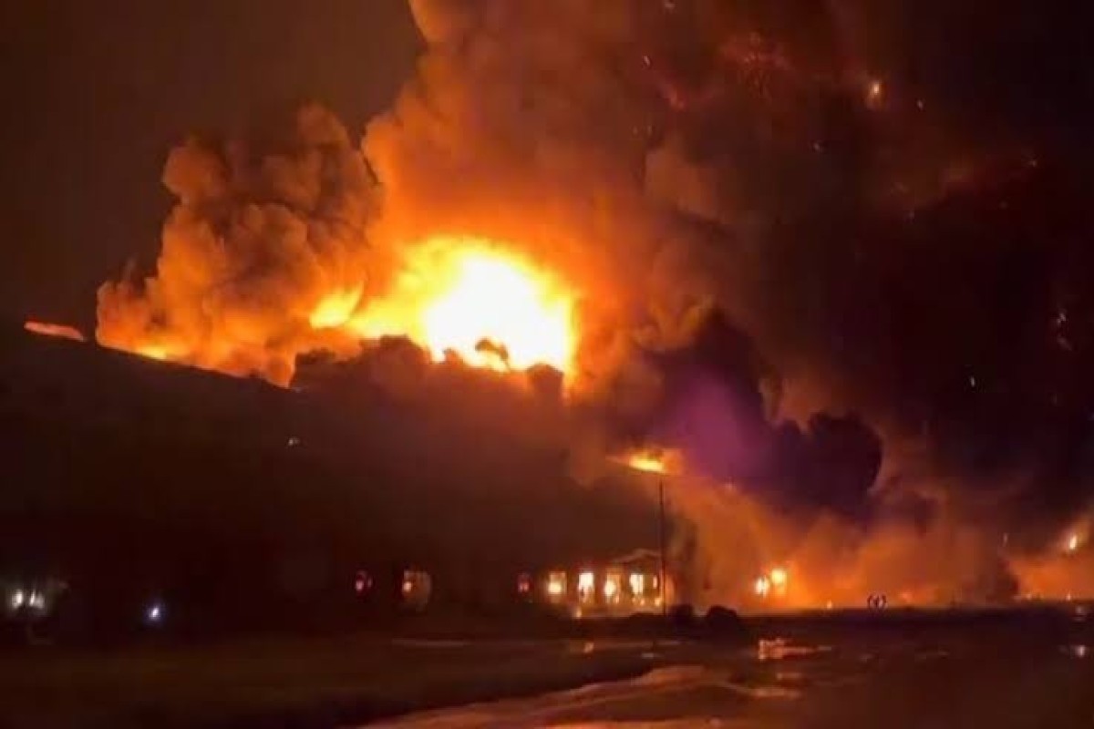 Fire breaks out in Makhachkala port area after Ukrainian drone attack