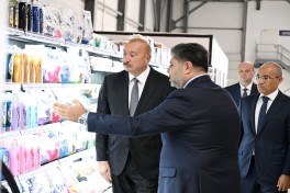 President Ilham Aliyev attended opening of paper and hygiene products manufacturing facility in Garadagh district