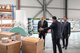President Ilham Aliyev attended opening of paper and hygiene products manufacturing facility in Garadagh district