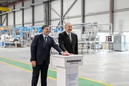 President Ilham Aliyev attended opening of paper and hygiene products manufacturing facility in Garadagh district