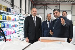 President Ilham Aliyev attended opening of paper and hygiene products manufacturing facility in Garadagh district
