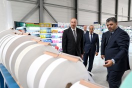 President Ilham Aliyev attended opening of paper and hygiene products manufacturing facility in Garadagh district