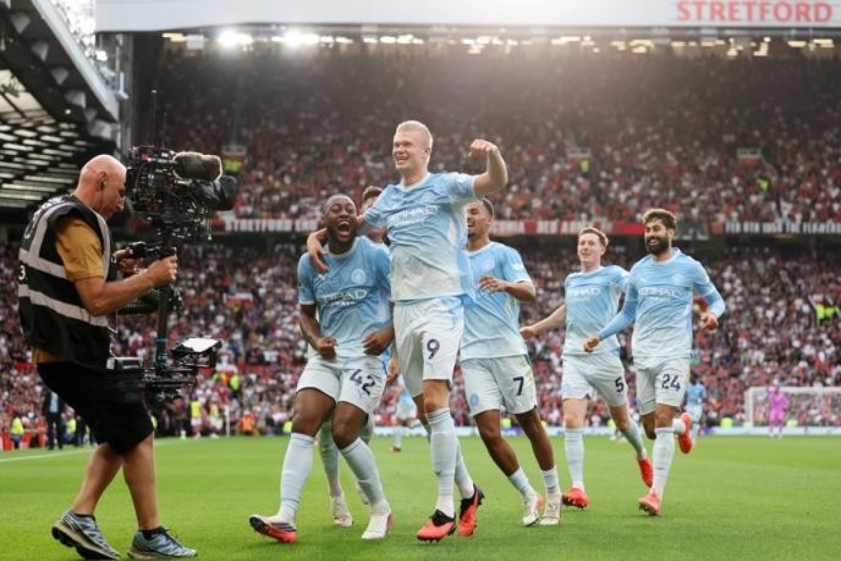 Haaland fires 10-man Man City to memorable win over Man Utd